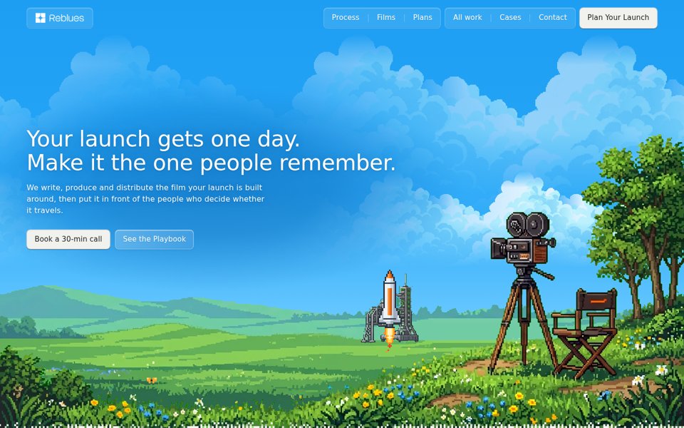 Screenshot of the reblueslaunch.com website